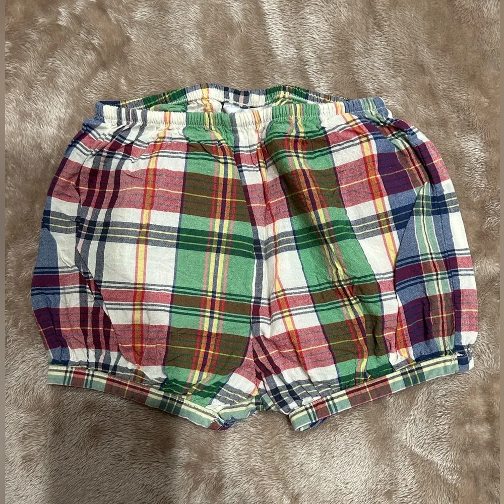 Ralph‎ Lauren Denim Top and Plaid Shorts Set